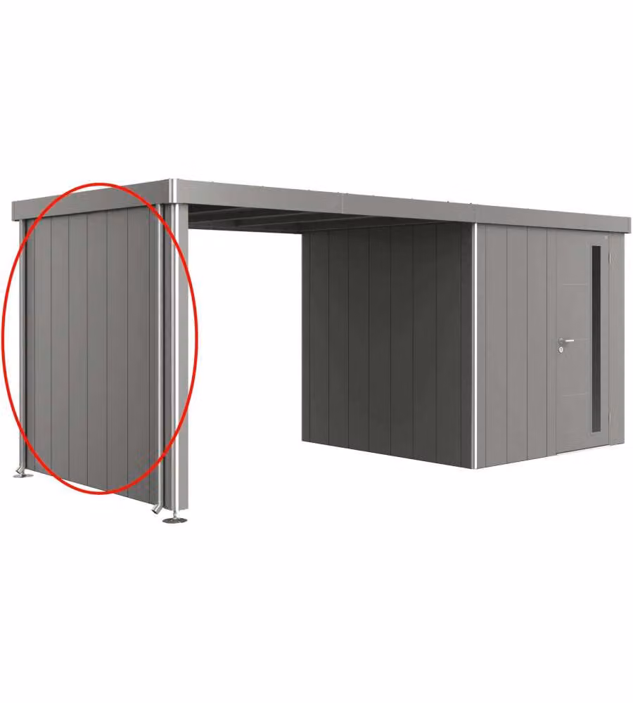 Biohort Parete Laterale Grigio Scuro per Casetta Neo 2A - 203x200 cm