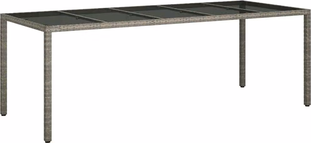 Tavolo da Giardino Grigio 250 x 100 x 75 cm polyrattan