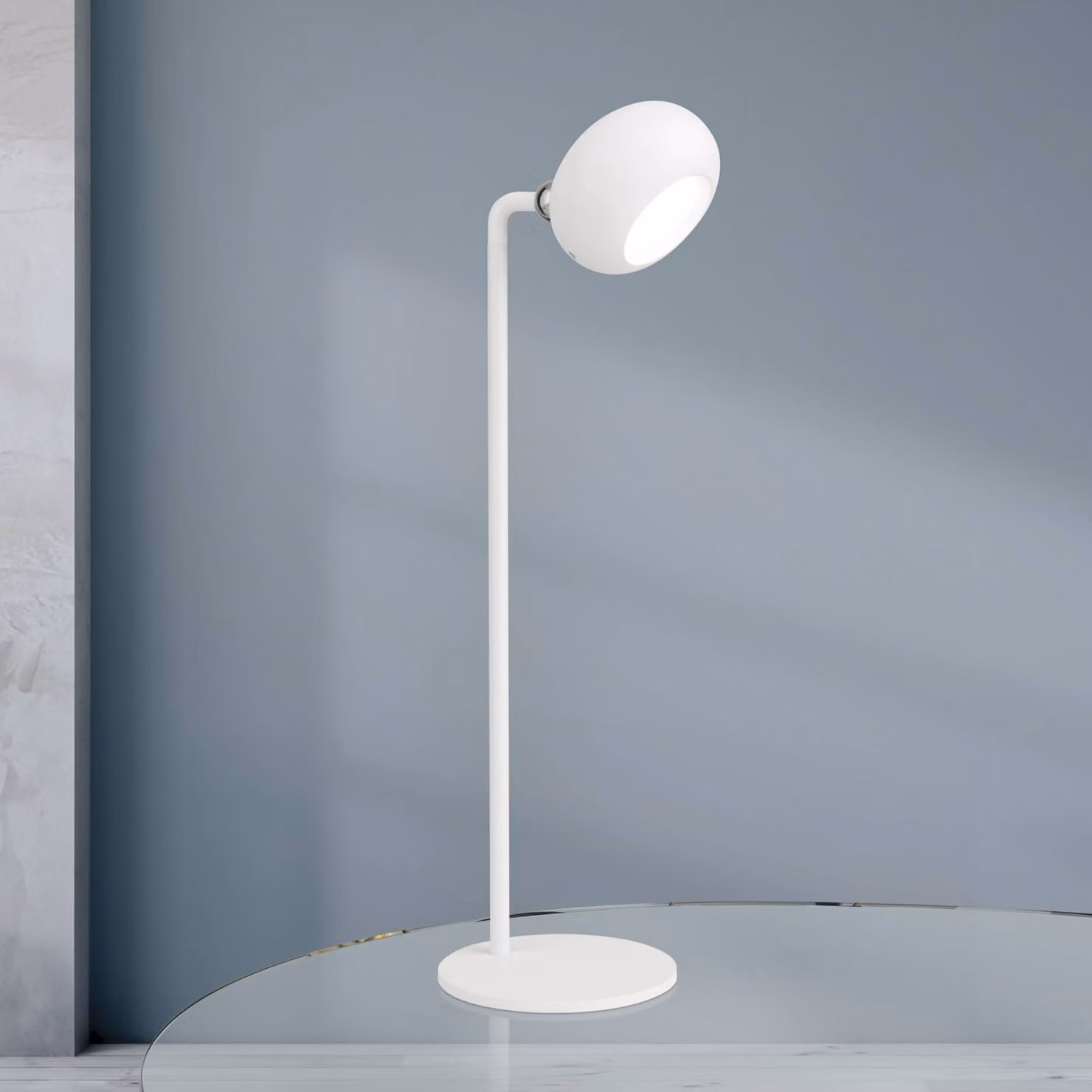ORION Lampada da tavolo a LED Kerby, dimmerabile, Bianco / Opale, Soggiorno / Sala da pranzo, Metallo, Moderno, Lampada da tavolo LED