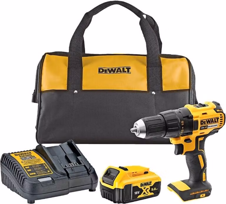 Trapano avvitatore a batteria DeWalt DCD777P1-QW (brushless), 18 V, 1 batteria XR da 5Ah a 18 Volt, custodia da trasporto