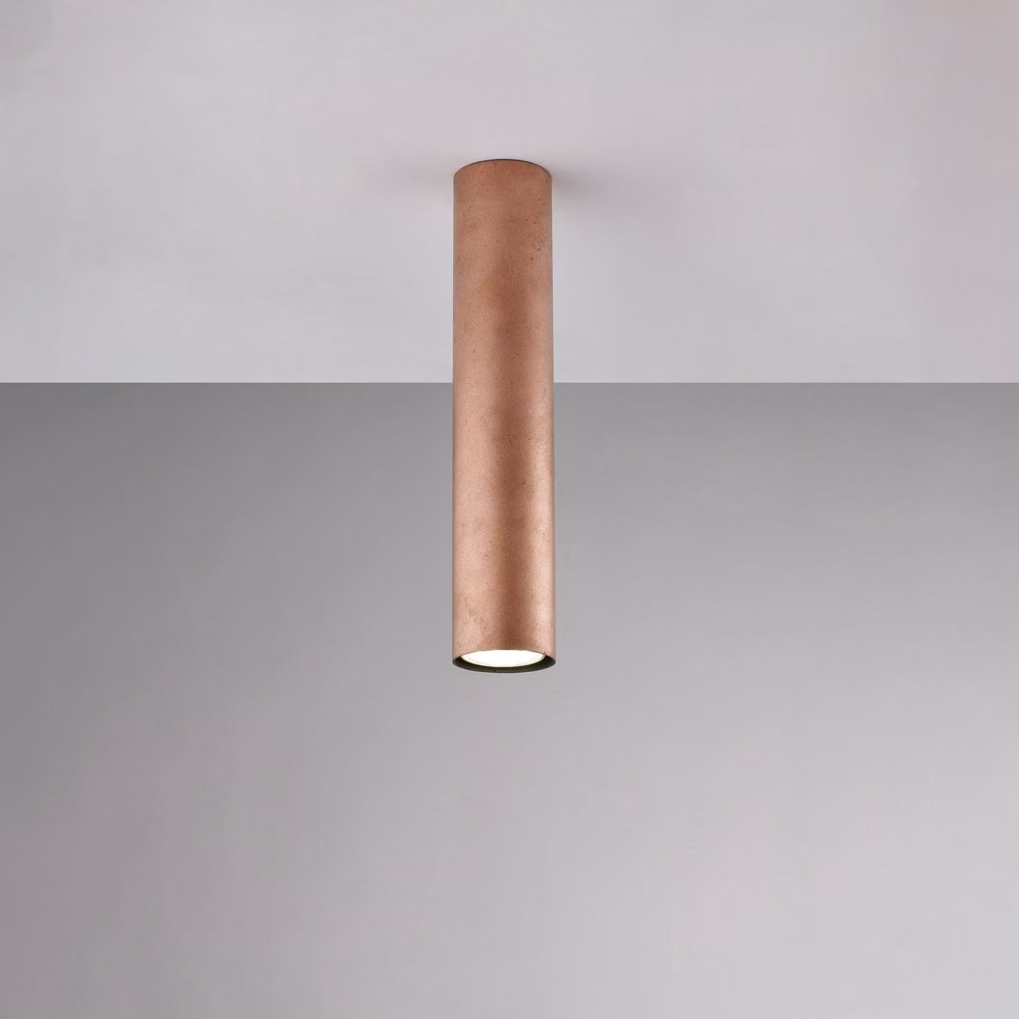 Plafoniera Moderna A Cilindro Dag 1 Luce Gu10 In Ferro Laccato Rame