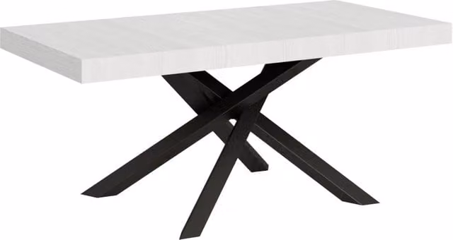 Tavolo Allungabile Volantis GIORDANOSHOP Bianco Frassino con Telaio Antracite L/P/H: 200-304 x 90 x 77 cm – 1