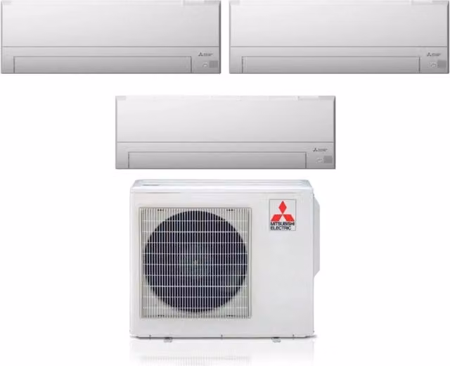 Condizionatore Trial Split Mitsubishi Electric MSZ-BT 9+9+9 con MXZ-3F68VF, Wi-Fi Integrato e Controllo via App, Colore Bianco