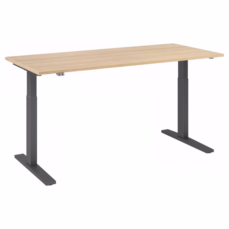Scrivania regolabile in altezza XMKA | 2 motori | 120-180 cm | elettrica | rovere, colore struttura:grafite, dimensioni piano d'appoggio:180 x 80 cm