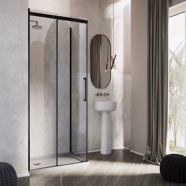 Box Doccia 75x130 CM 198 CM Vetro Trasparente 8 MM Versione Sinistra con EasyClean mod. Prime Bla Duo 1 Anta