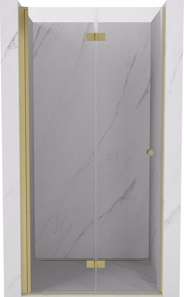 Mexen Mist-F porta doccia pieghevole sinistra 75 cm, trasparente, oro spazzolato - 8A6-075-000-55-00-L