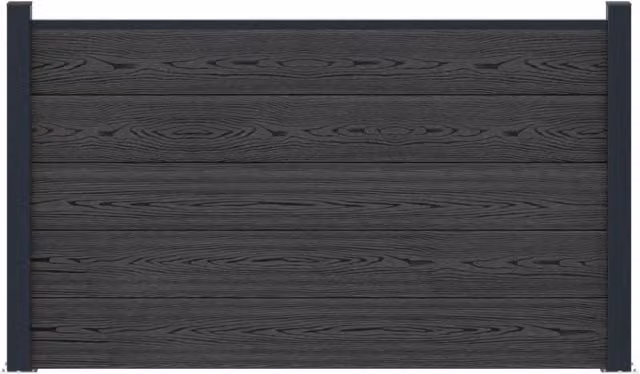 Pannello di recinzione | Recinzione da Giardino WPC e Alluminio Nero