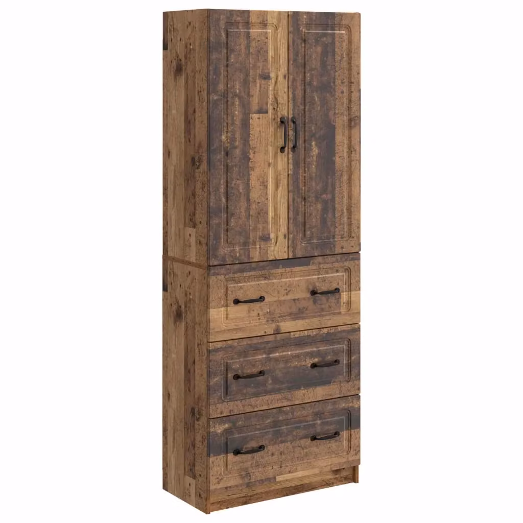 Set di 2 armadi vidaXL in legno ingegnerizzato e metallo con ante scorrevoli e ripiani interni, colore marrone, L/P/H: 66 x 34,5 x 87 cm – 2
