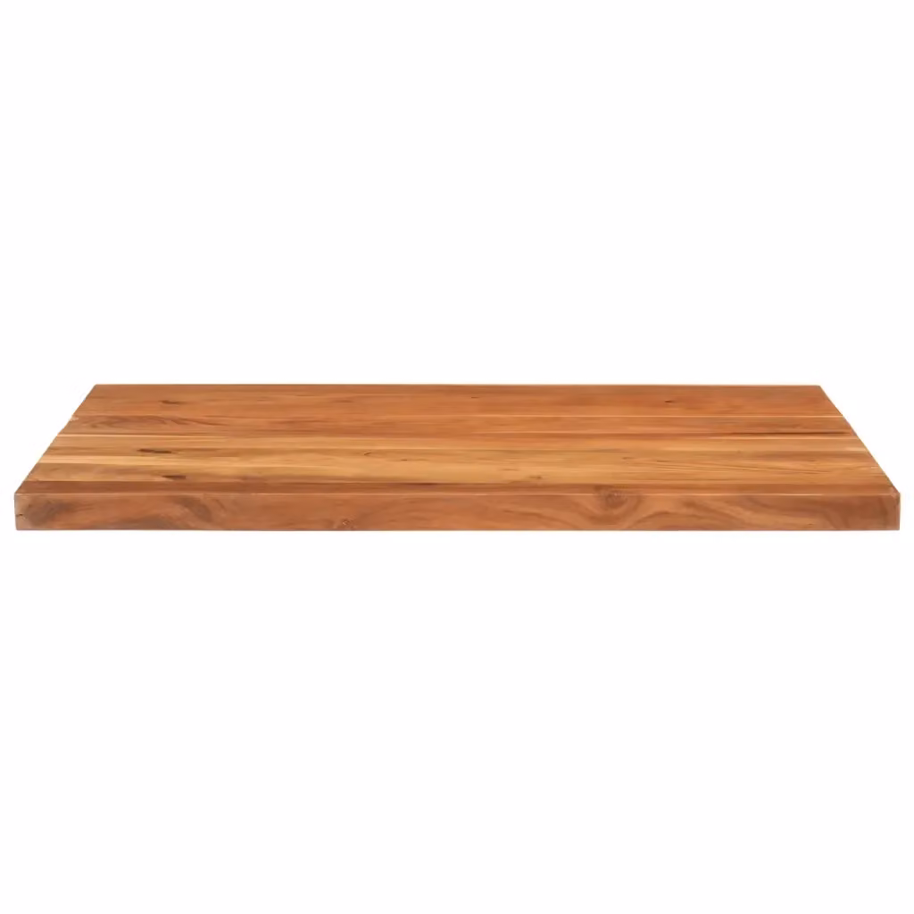 Piano per tavolo rettangolare in legno massello di acacia marrone vidaXL L: 90 cm, P: 80 cm, H: 3,8 cm – 2