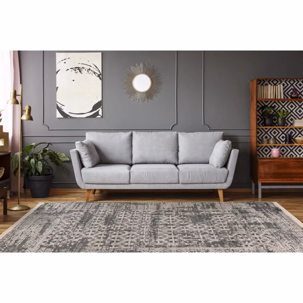 Tappeto Vintage Adela 300 Kendra Home Grigio e Blu in Polipropilene L: 120 cm, P: 170 cm – 2