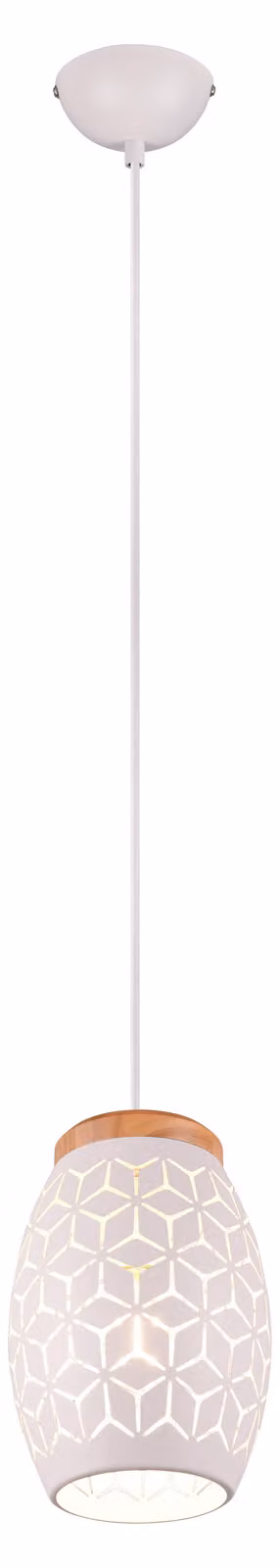 Lampada a sospensione Reality Bidar E27 ⌀15 cm, bianco opaco, regolabile in altezza