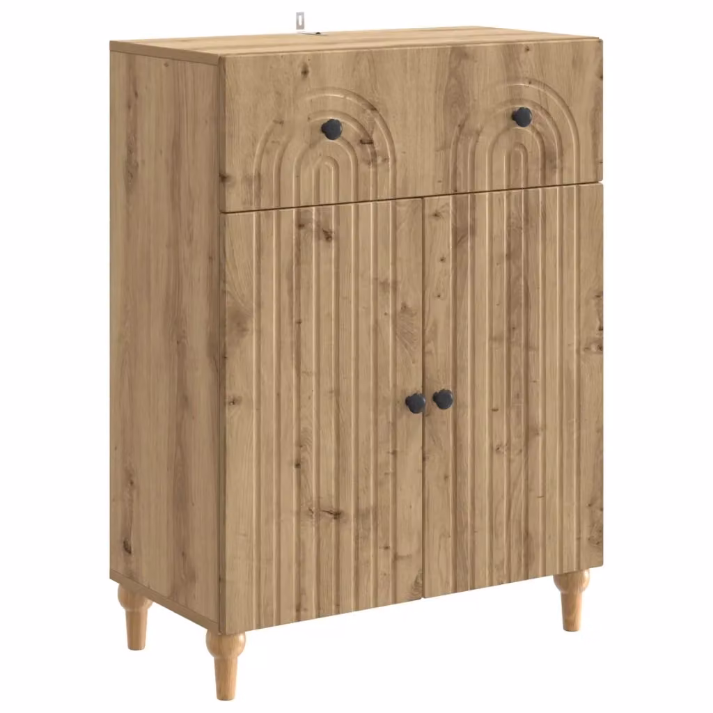 Credenza moderna vidaXL in legno e metallo marrone L: 66 cm, P: 34,5 cm, H: 90 cm – 2