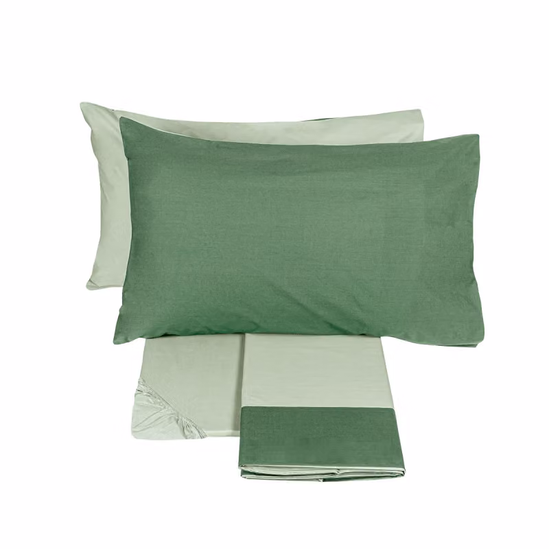 DIALOGO Completo lenzuola - Taglia: 2 piazze,Colore: DIALOGO - GRAY GREEN + MEDIUM GREEN