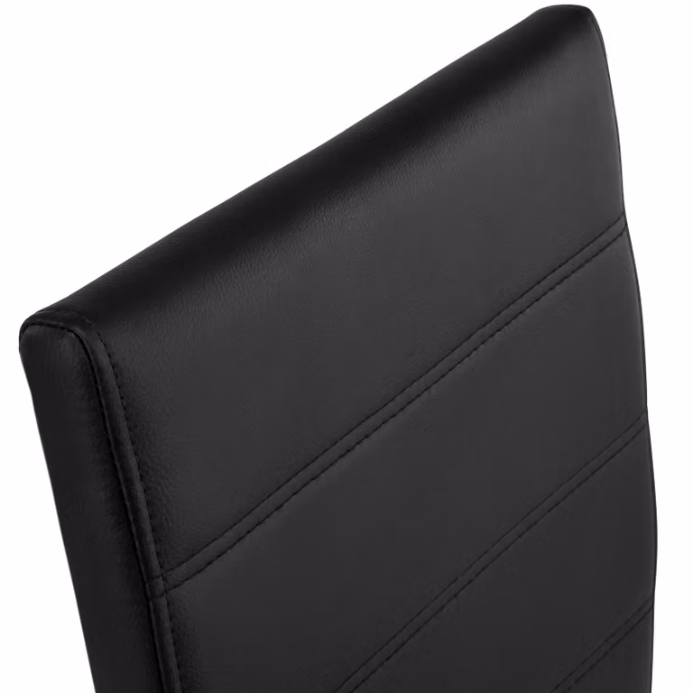 Set di 8 sedie a sbalzo moderne tectake in pelle sintetica nera per cucina e ufficio