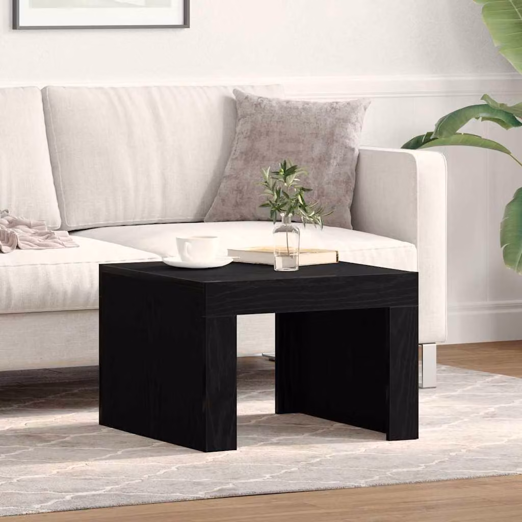 Maison Exclusive - Tavolino nero effetto rovere 50 x 50 x 35 cm Materiale ligneo