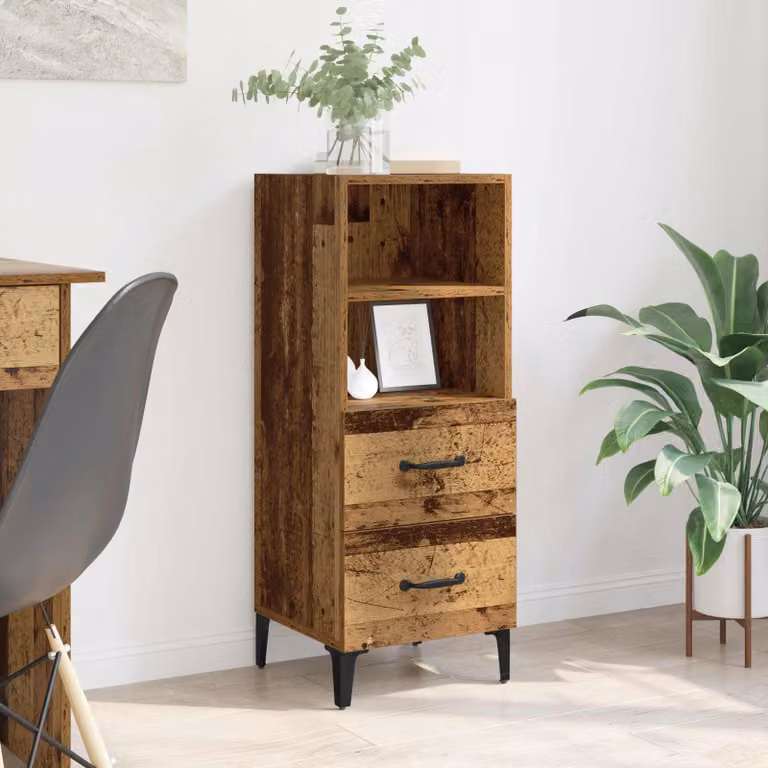 Credenza moderna vidaXL in legno ingegnerizzato color marrone, L/P/H: 34 x 34.5 x 90 cm