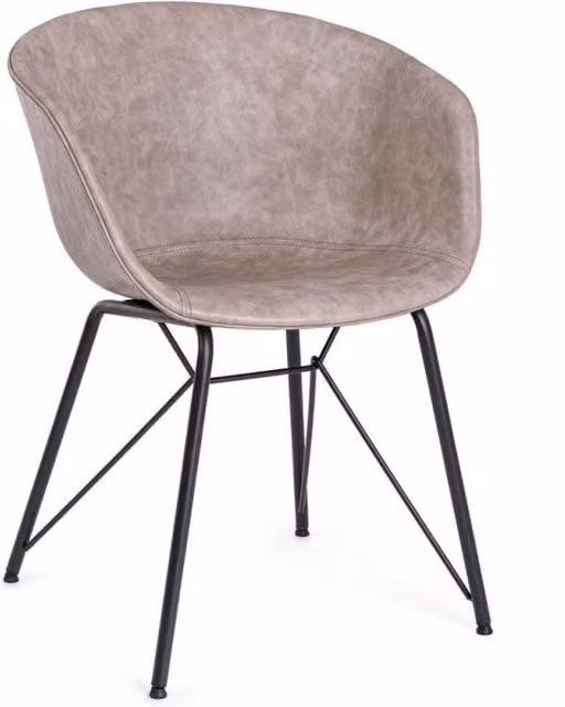 Sedia Warhol GIORDANOSHOP in similpelle nero e beige stile vintage moderno