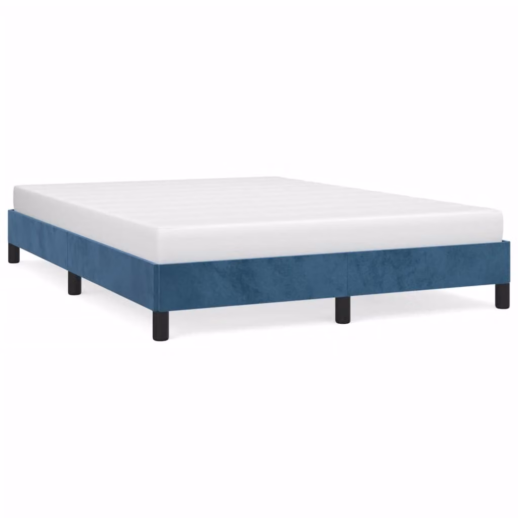 Giroletto senza Materasso Blu Scuro 140x190 cm in Velluto