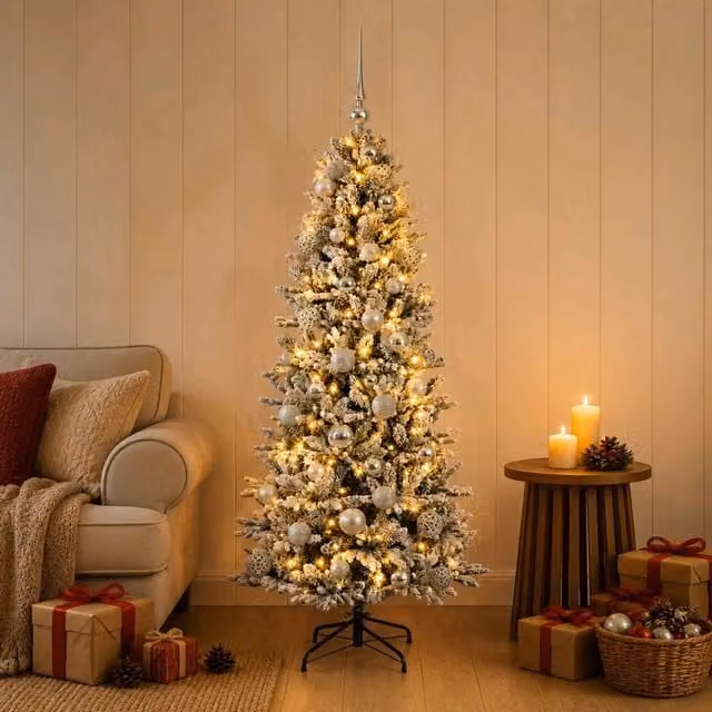 Albero di Natale artificiale con palline 150 cm 150 LED 3465950