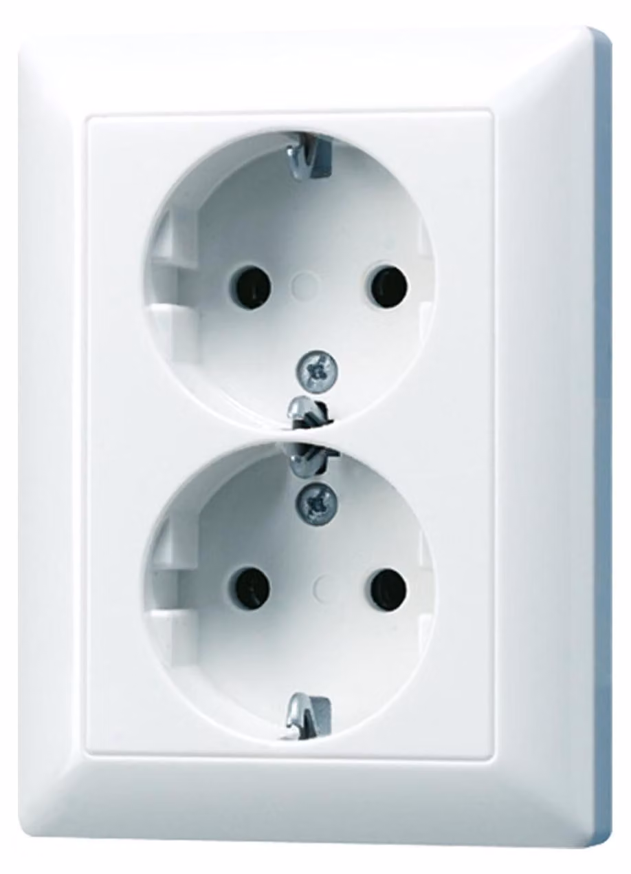 Presa Jung SCHUKO aws 16A 250V 2-gang AS 5020 KIU WW