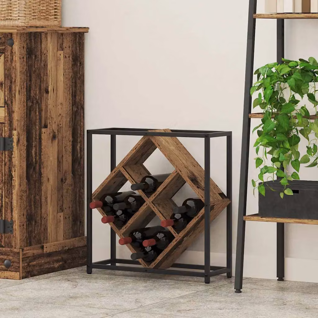 vidaXL Portabottiglie in Legno Vecchio Marrone per 16 Bottiglie