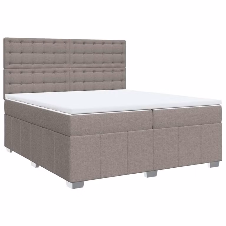Giroletto a Molle con Materasso Tortora 200x200 cm in Tessuto