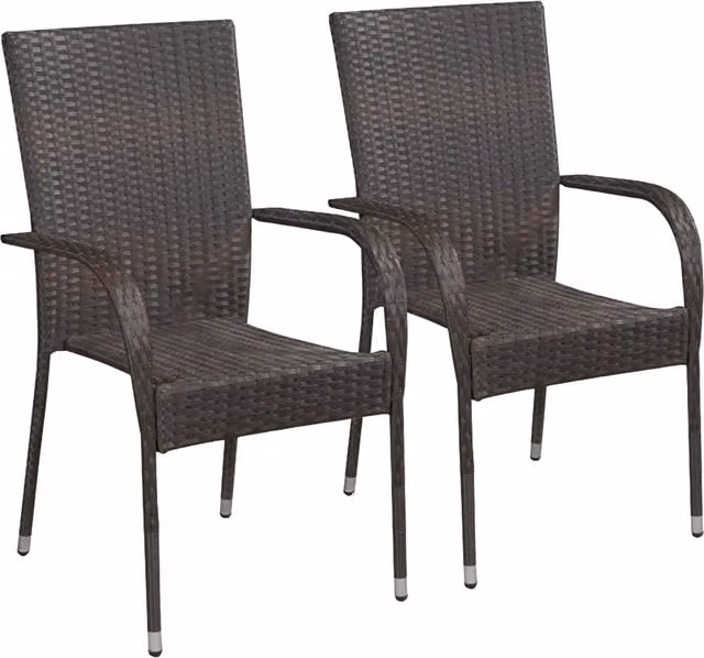 Set Mobili da Pranzo per Giardino 3 pz Polyrattan Marrone 3072481