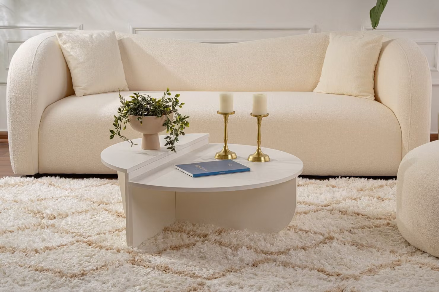 Skye Decor, Orion - Legno Bianco, tavolini, legno bianco, 90 x 30 x 60 cm