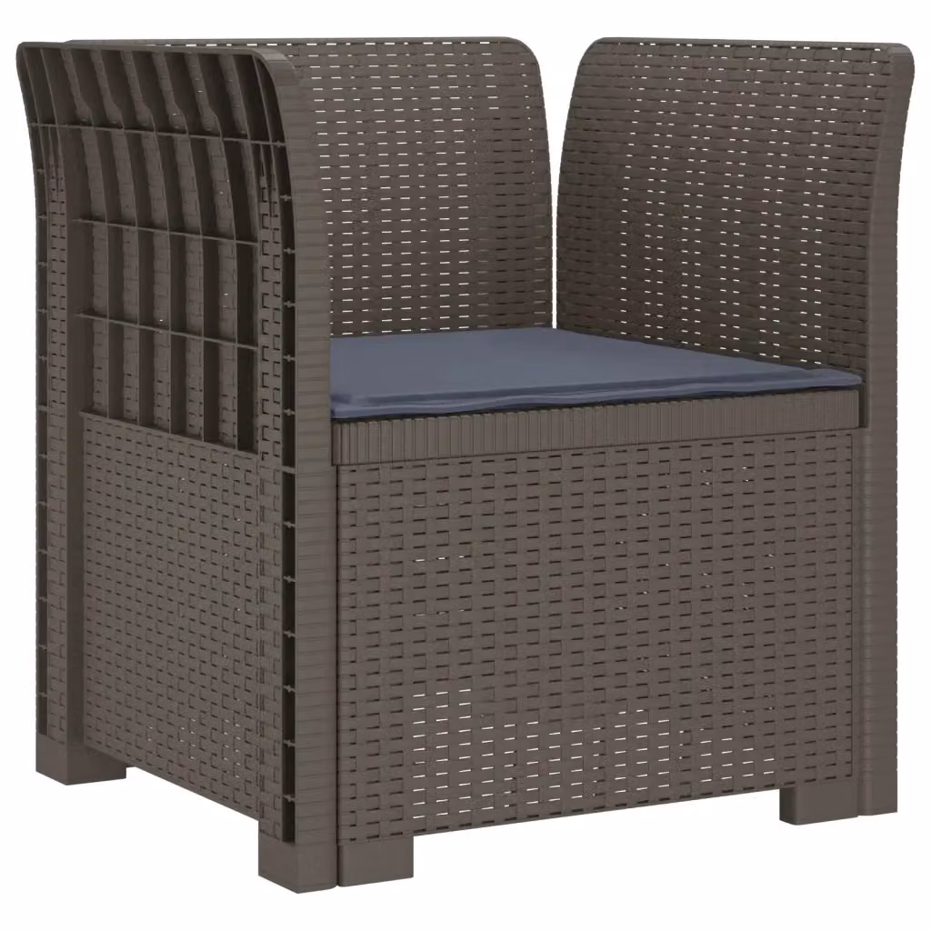 Poltrona singola moderna vidaXL in rattan effetto plastica grigio per giardino, balcone o terrazzo – 2