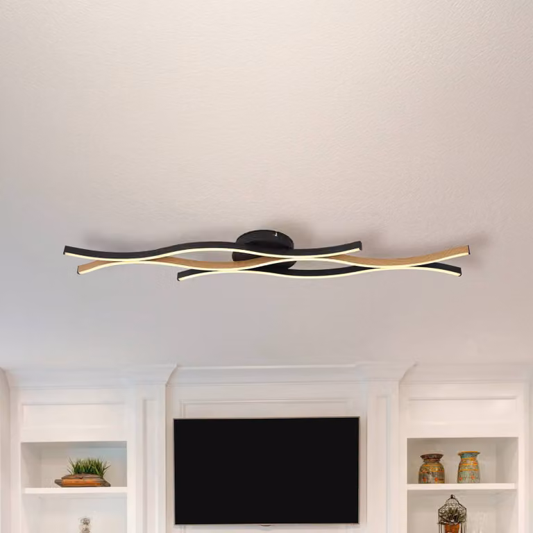 Globo Plafoniera a LED Geronimo, Nero, Soggiorno / Sala da pranzo, Alluminio, Moderno, Plafoniera LED