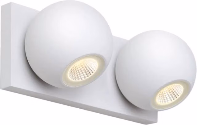 Applique parete bianca moderna 2 sfere LED 8W Maxlight