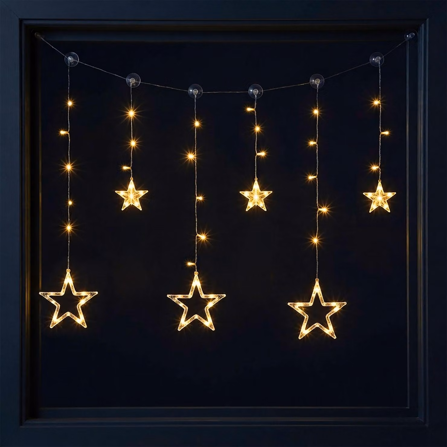 Tenda luminosa a LED bianca calda - 100 cm - Catena luminosa decorativa con 63 LED per interni