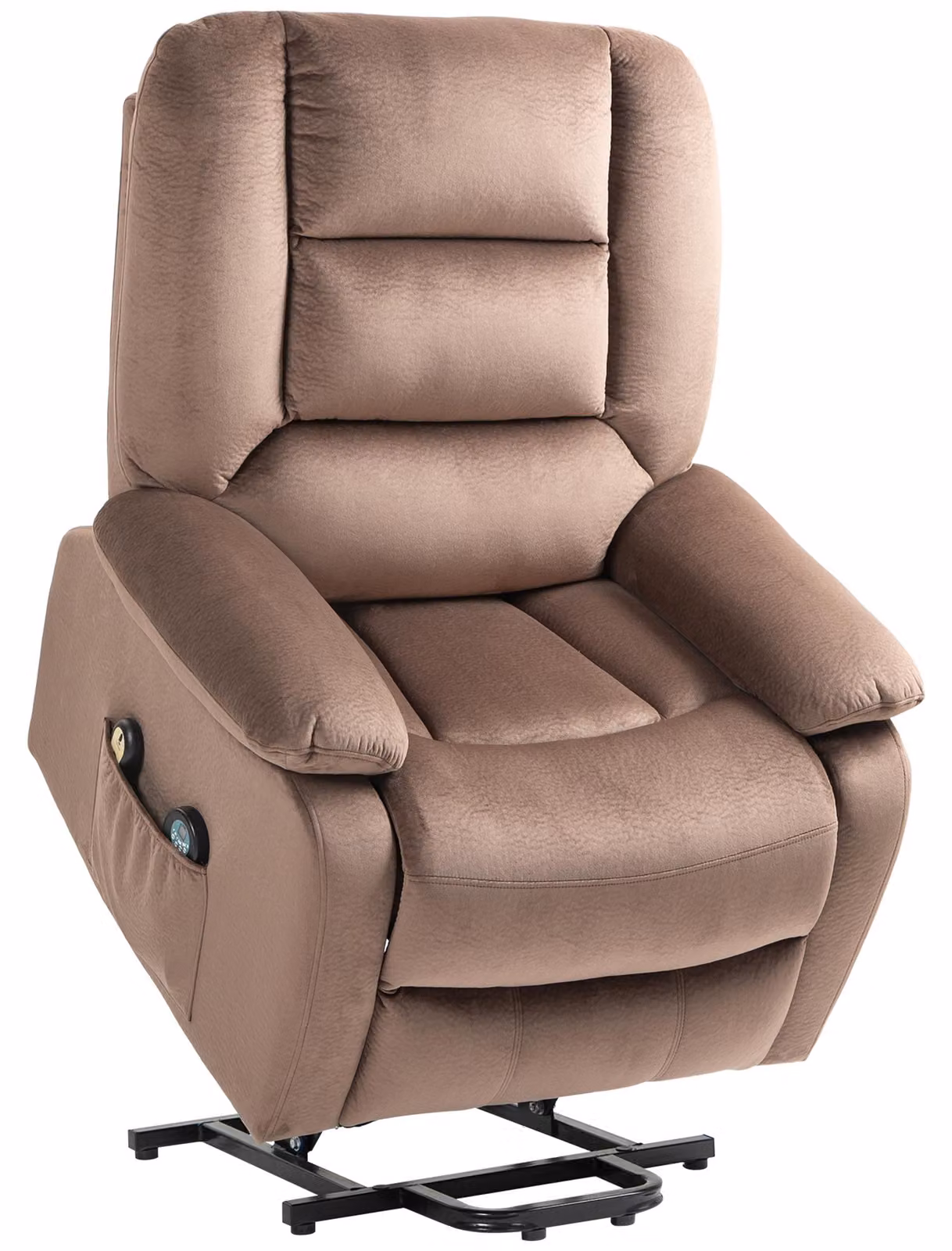 Poltrona alzapersone con funzione massaggio, 90x93x110 cm, marrone