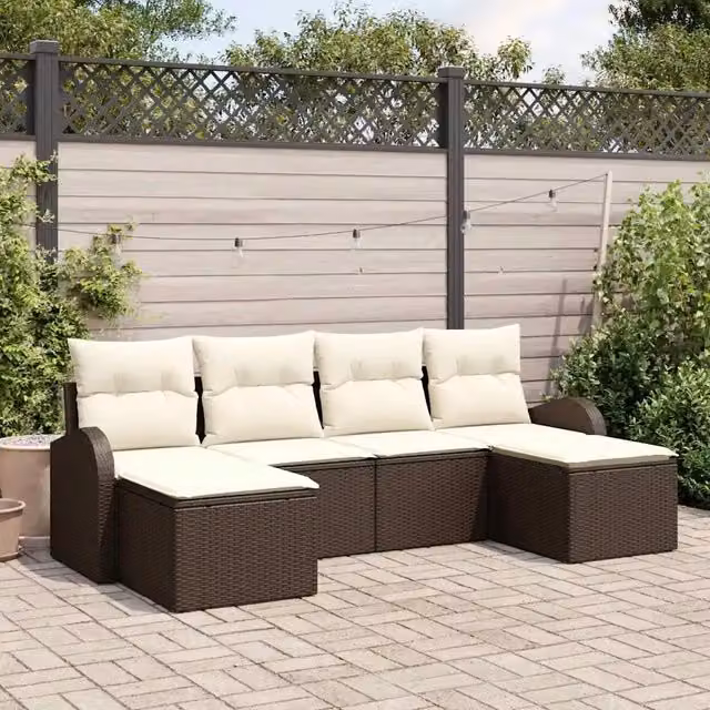 Set Divano da Giardino 6 pz Marrone 3346148
