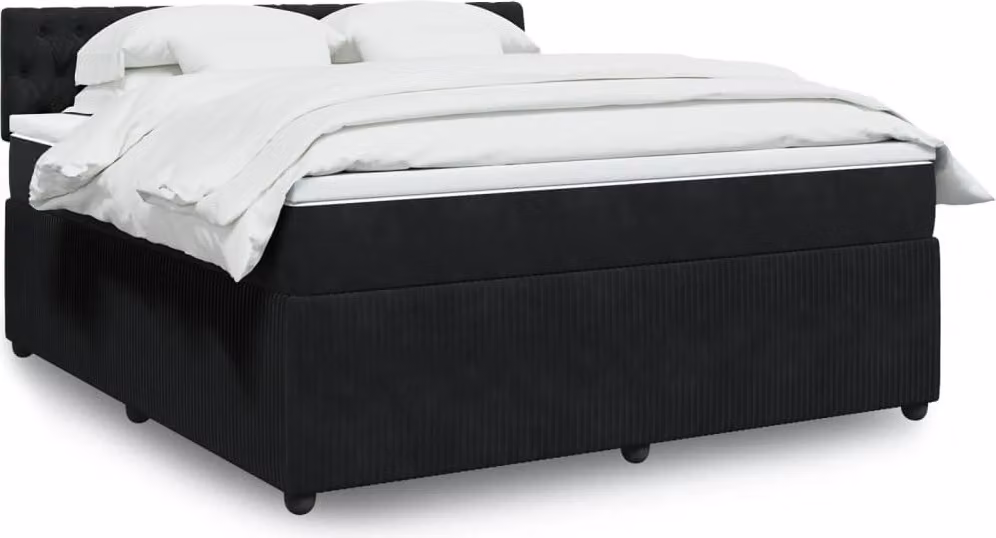 Maison Exclusive - Giroletto a Molle con Materasso Nero 180x200 cm in Velluto