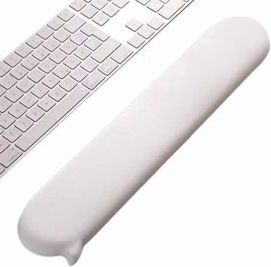 Poggiapolsi ergonomico per tastiera con schiuma ammortizzante - Poggiapolsi ergonomico con funzione di ritorno lento, rivestimento lavabile e base antiscivolo per scrivere alla scrivania, 40 x 8 x 1,8 cm, bianco