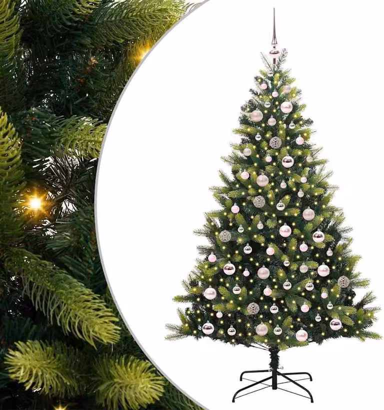 Albero di Natale Artificiale a Cerniera con 300 LED 180 cm