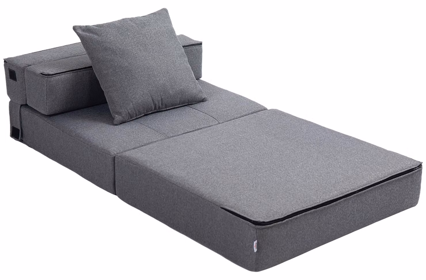 HOMCOM Poltrona letto Divano letto Divano letto singolo con cuscino lavabile Grigio