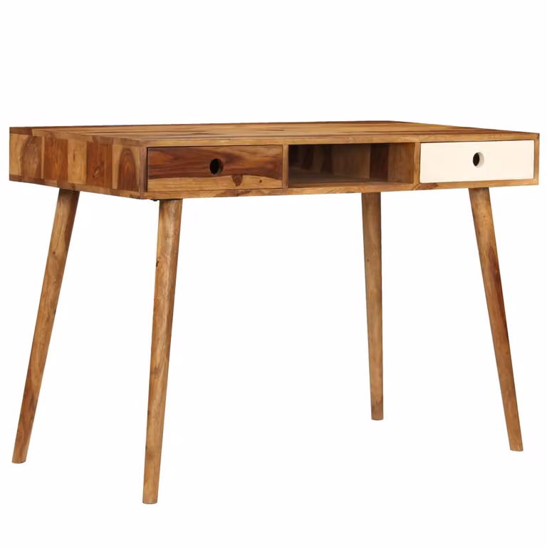 Scrivania in Legno Massello di Acacia 110x55x76 cm