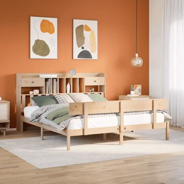 Letto Libreria senza Materasso 180x200 cm in Legno di Pino 3321840