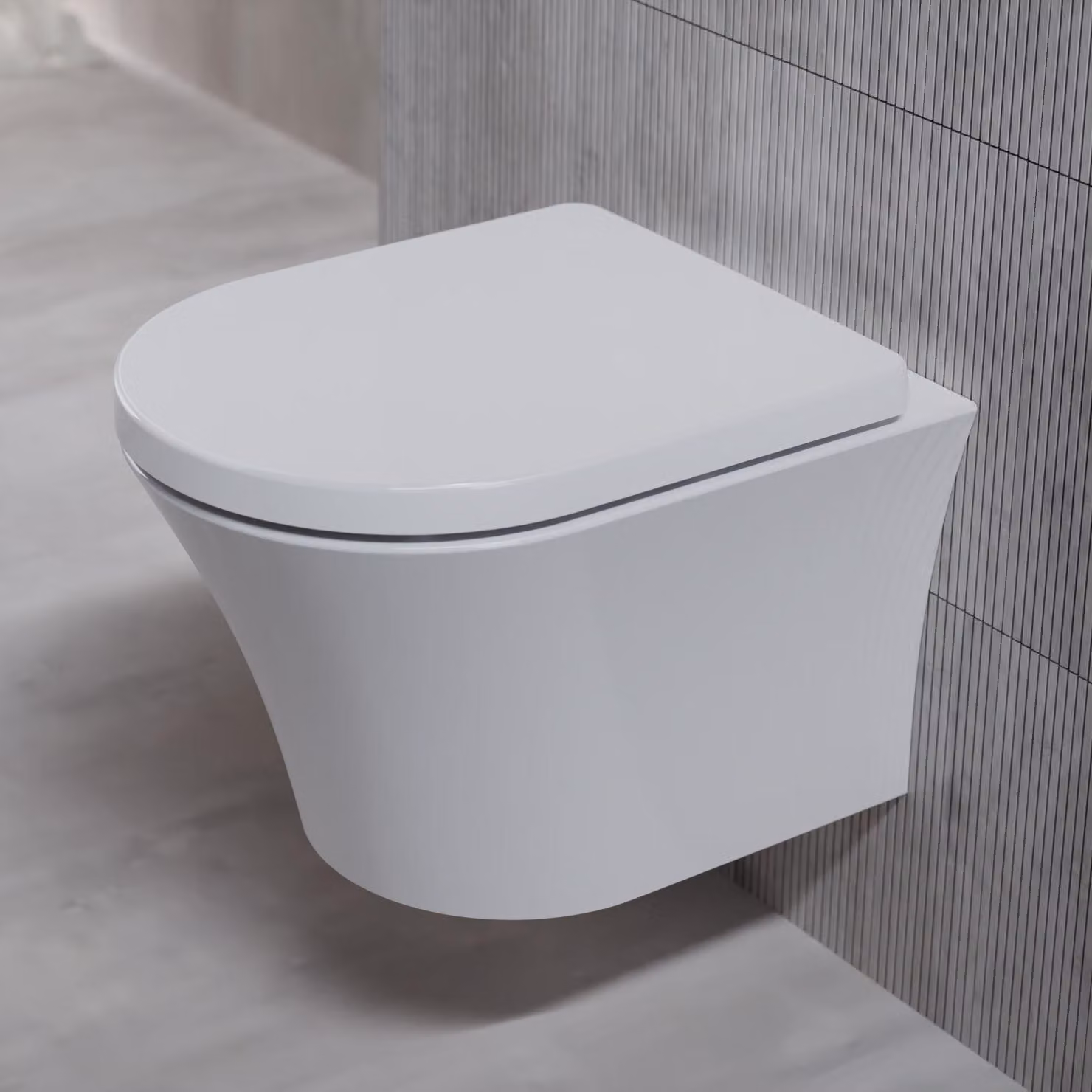 WC suspendu Steinberg Serie 710 TideFlow Plus, avec siège de WC à fermeture progressive, 7101803W, 7101803W