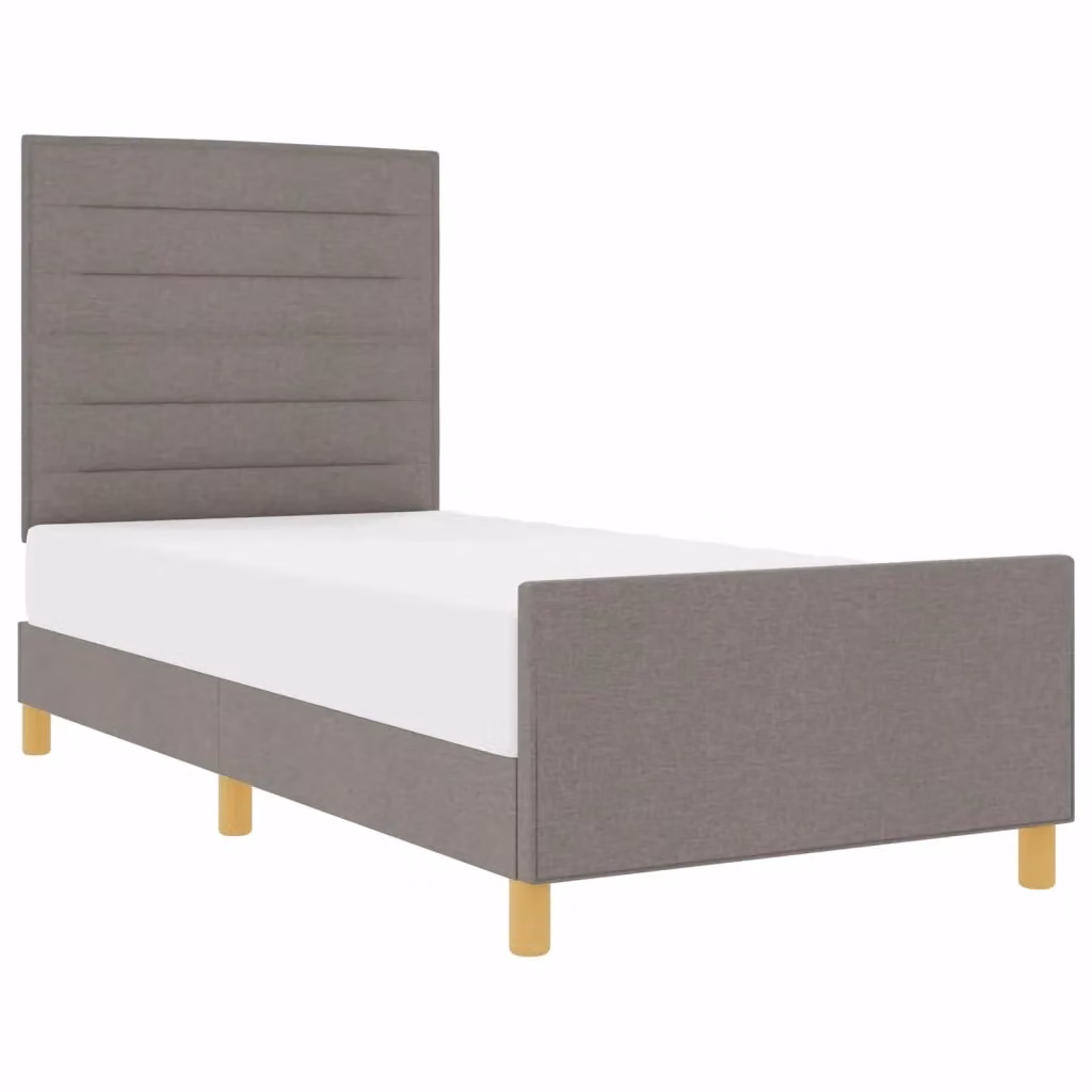 Struttura del letto con testiera Talpa vidaXL in tessuto beige o grigio, L/P/H: 90 x 200 cm – 2