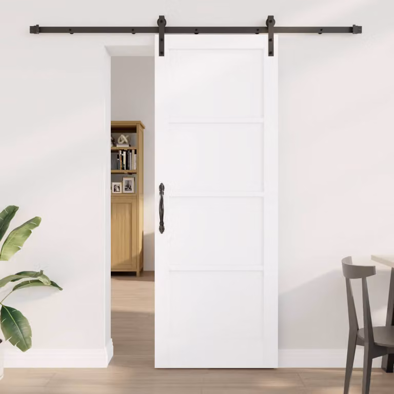 vidaXL Porta scorrevole 78 x 211 cm Legno ingegnerizzato Bianco e Nero