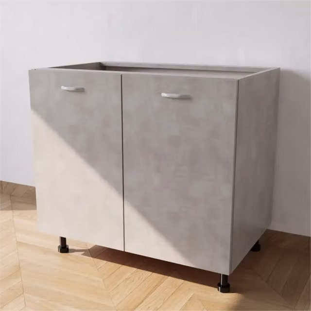 Calandrelli Base Lavello Moderno con 2 Ante in MDF Grigio L: 90 cm, P: 55,5 cm, H: 72 cm