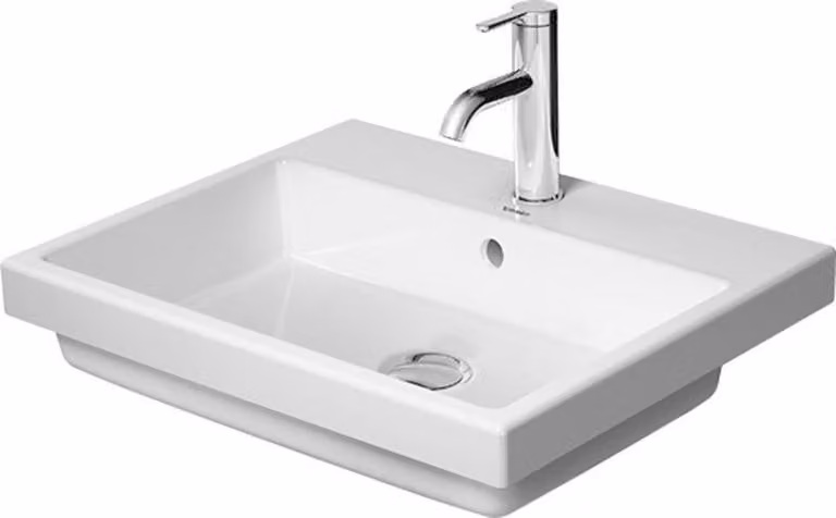 Duravit Vero Air lavabo à encastrer 55x45,5cm, avec trop-plein, avec table de robinetterie, 1 trou de robinet, pour montage par le haut, 0383550000, 0383550000