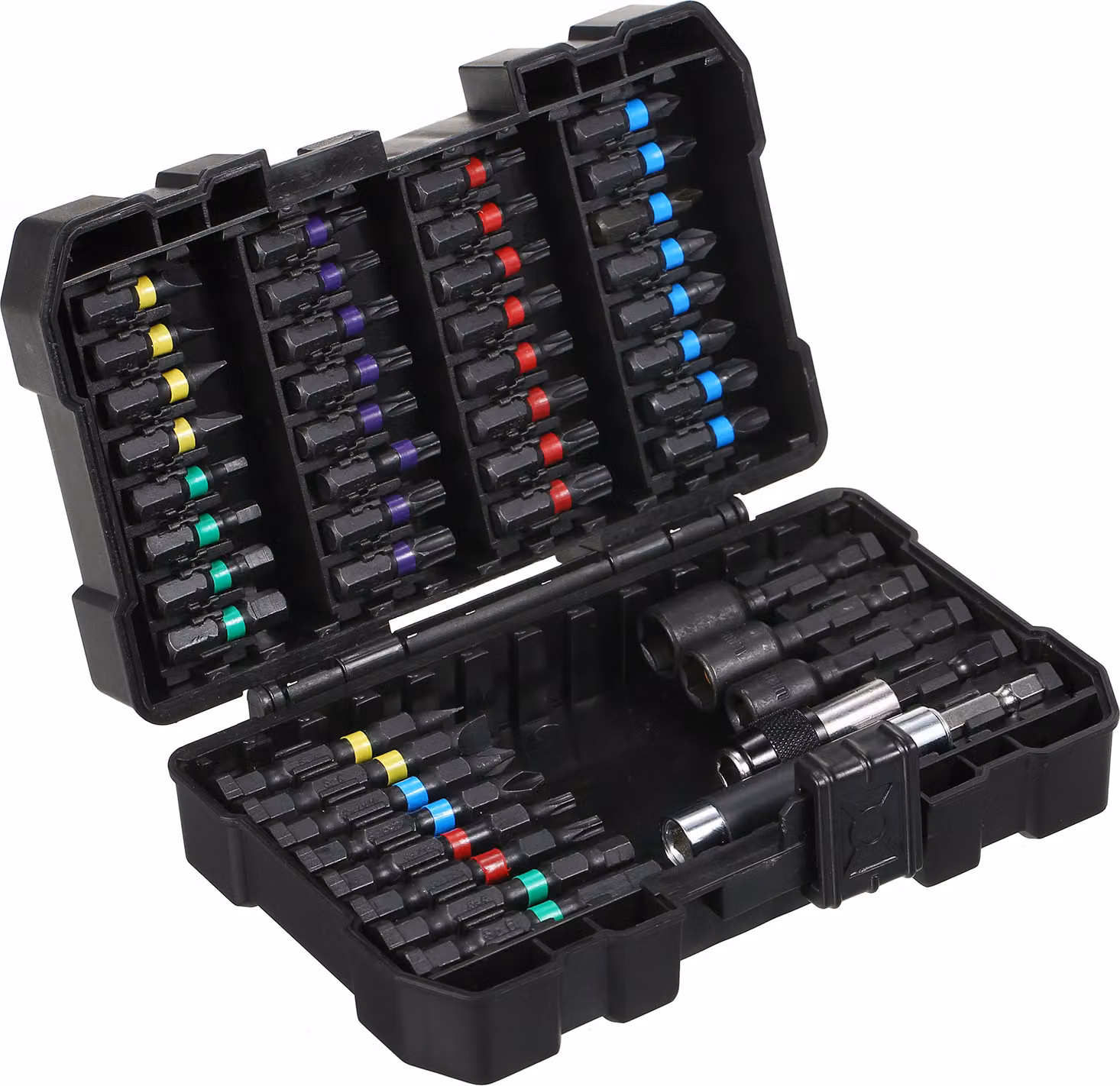 set di punte da trapano da 45 pezzi, avvitatore a percussione per legno, metallo, acciaio e punte di sicurezza, elettroutensile con custodia