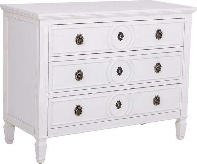 Cassettone in legno bianco 102x46x80h cm