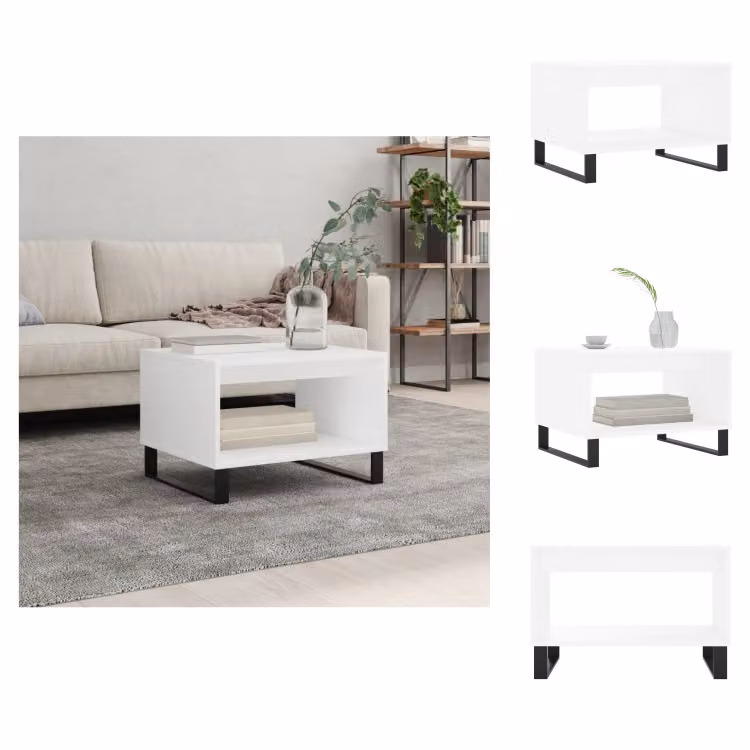 vidaXL Tavolino bianco 60x50x40 cm in legno - Tavolini da caffè