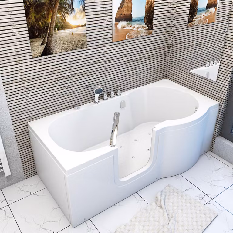 Vasca senior con porta Vasca idromassaggio S12-TH-AIR-L 170x85cm
