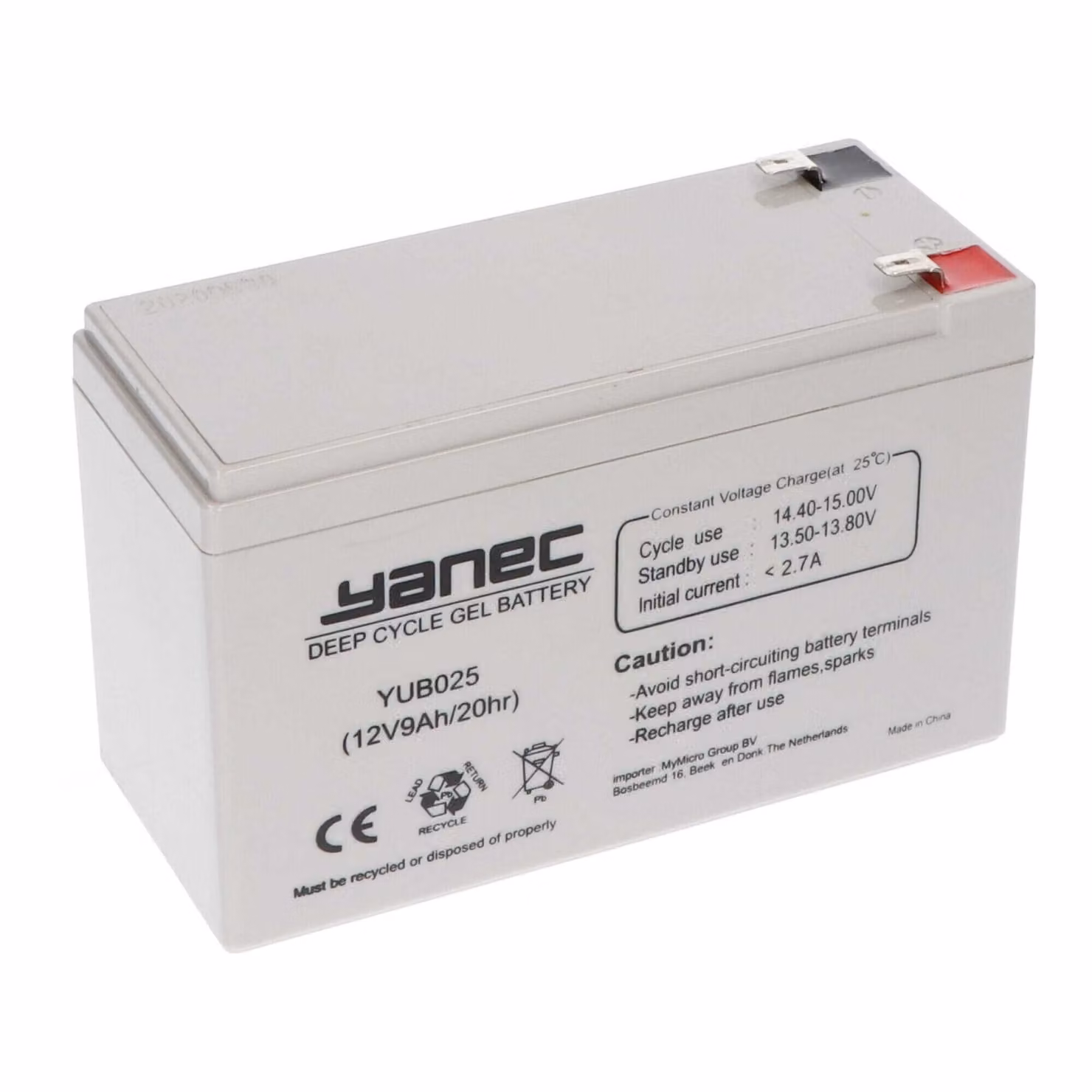 Yanec -Gel -Batteria 12V 9AH